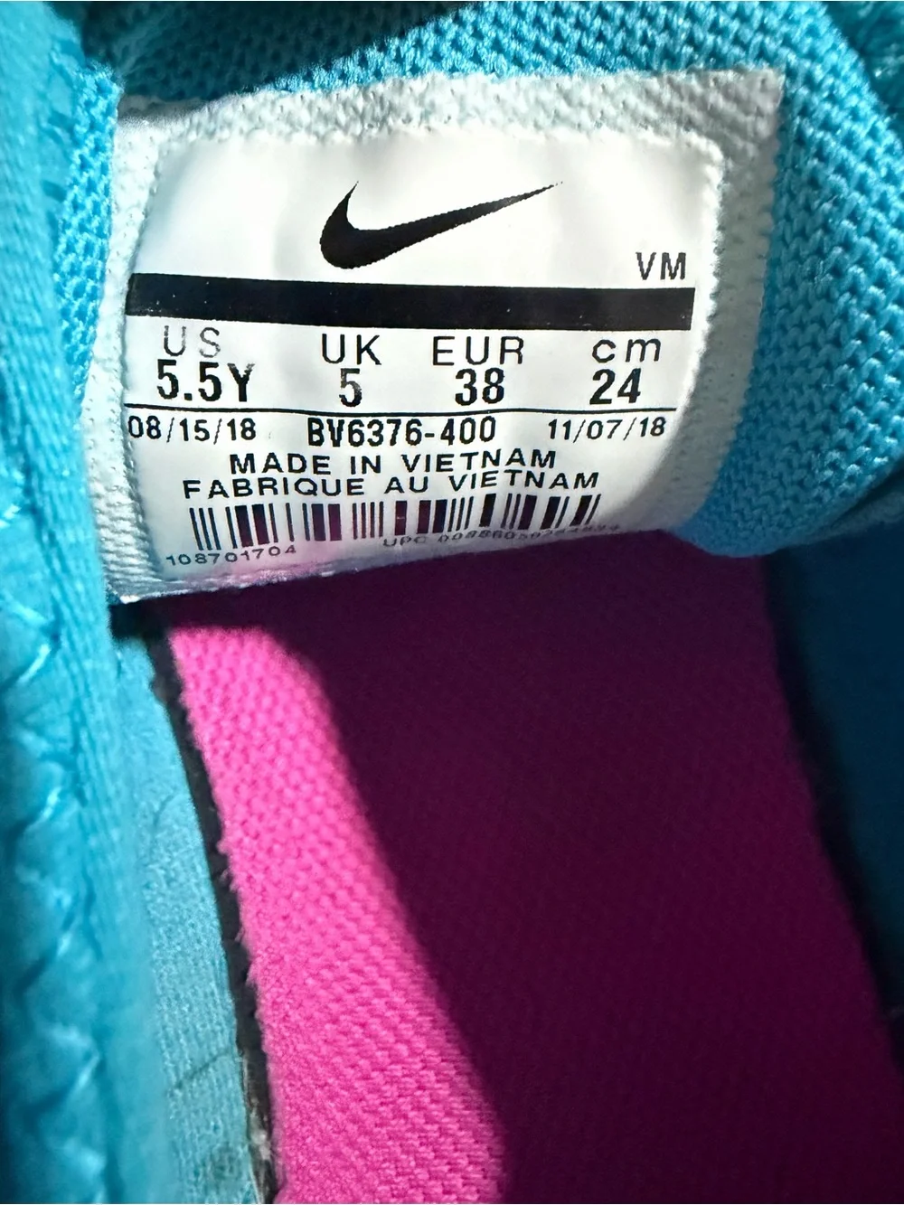 Nike Kids' Turquoise and Pink Air Max 270 Sneakers